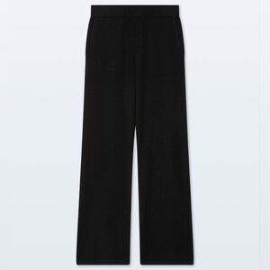 White + Warren Cashmere Black Wide Leg Pants